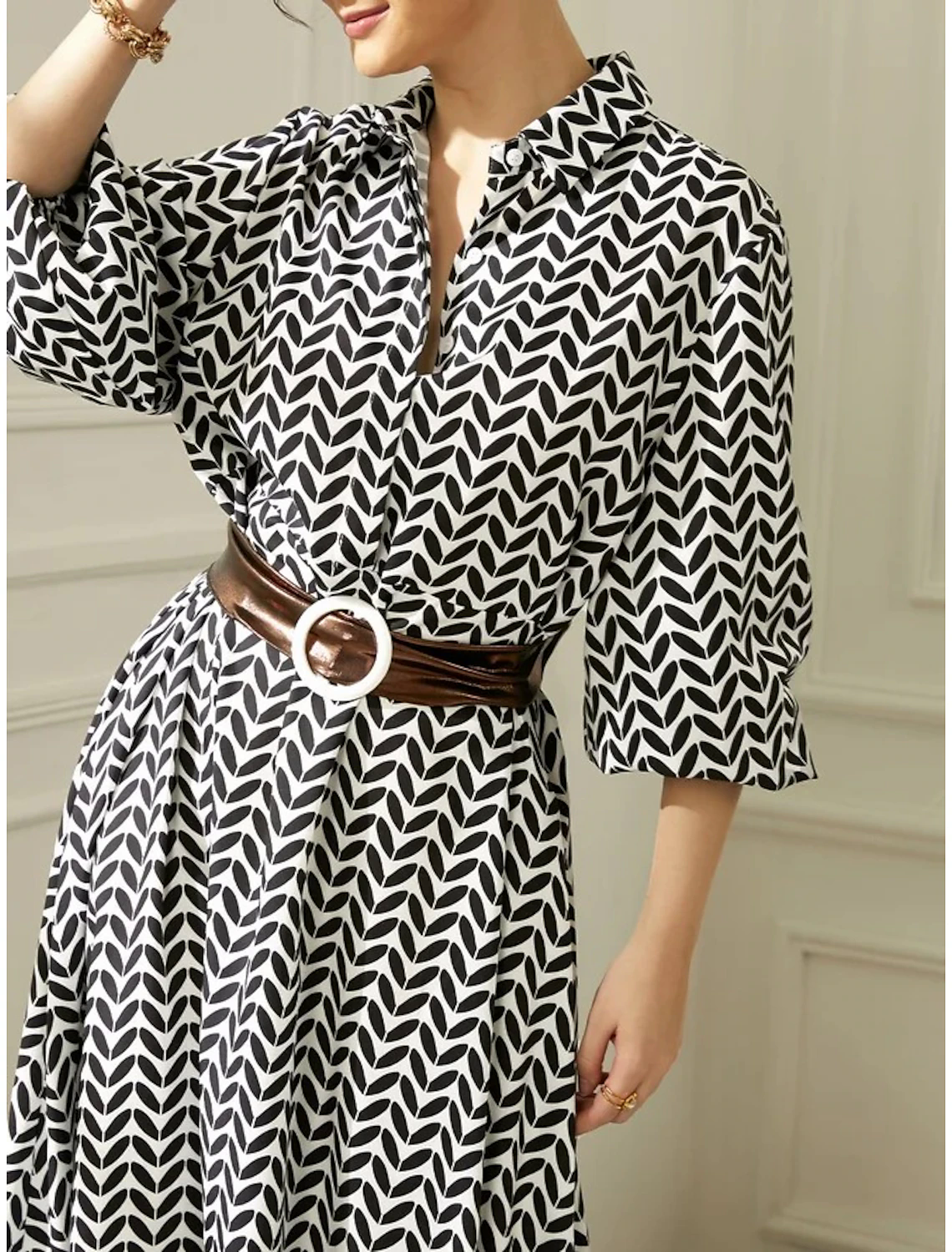 ?【S-5XL】Wysokiej jakości sznurowana sukienka o dopasowanym kroju z dekoltem w kształcie litery V