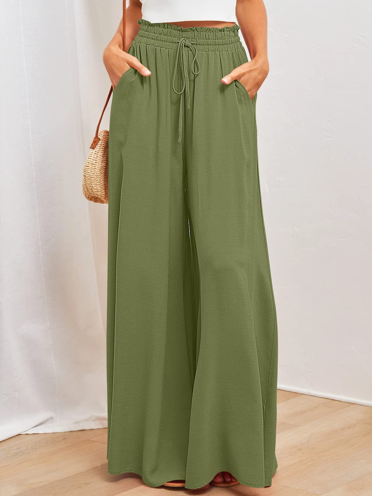Printed wide leg trousers