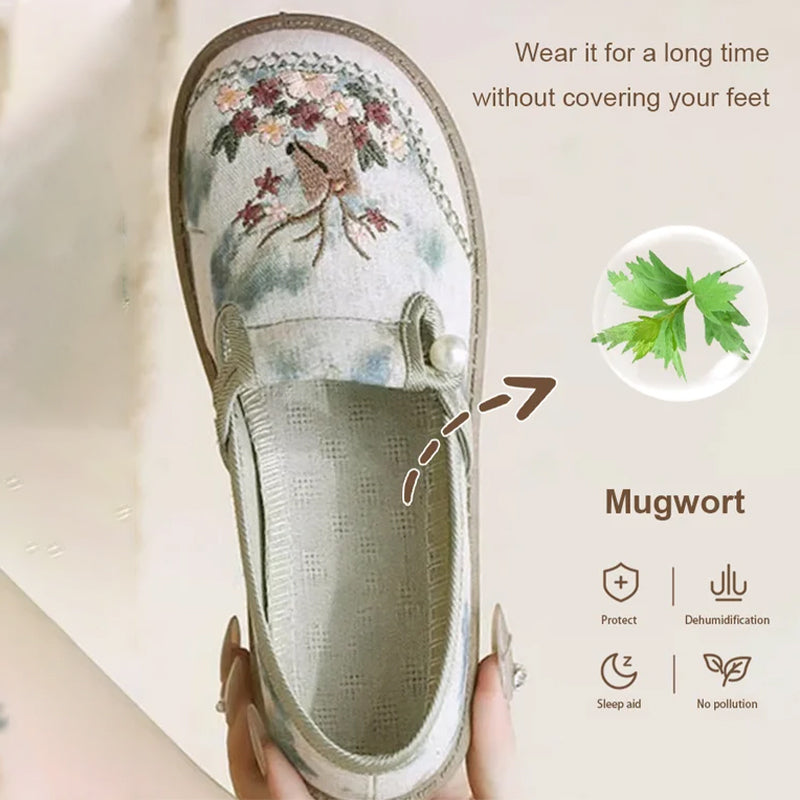 ? Hot Sale ⏳ Women's Flat Slip-On Embroidery Shoes