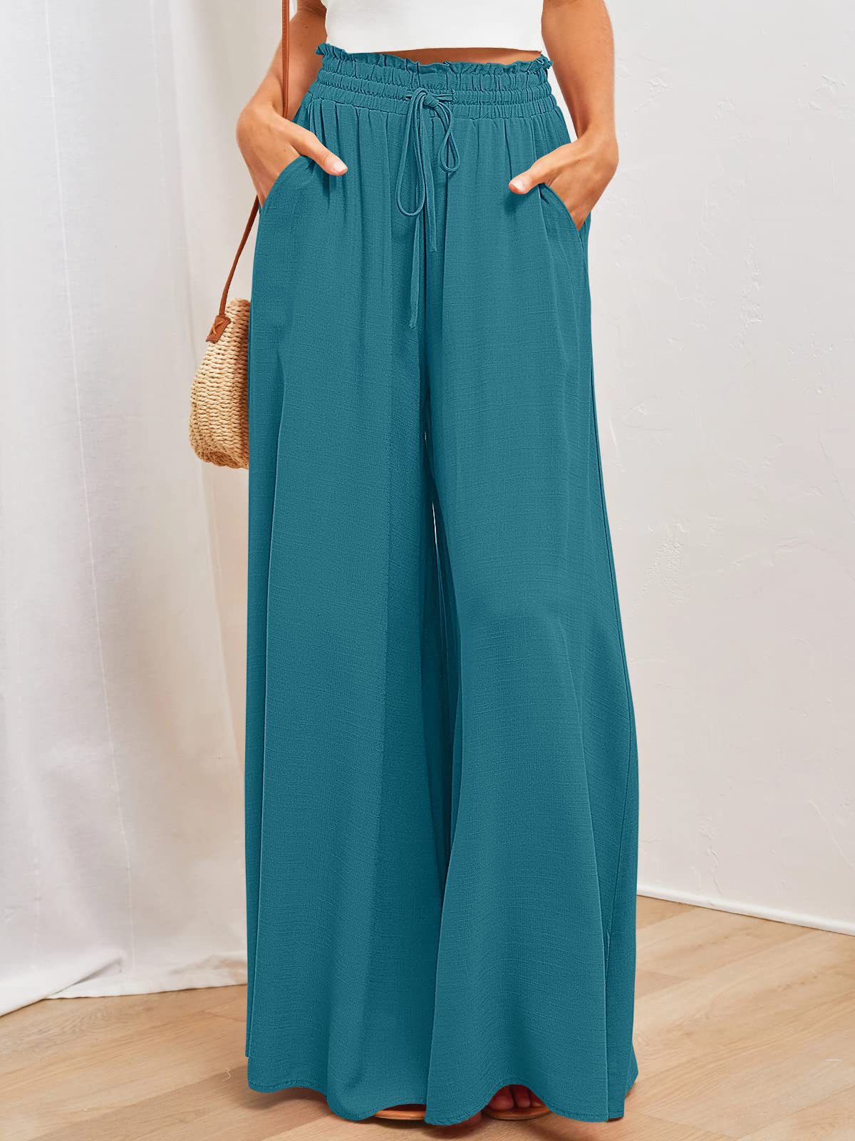 Printed wide leg trousers