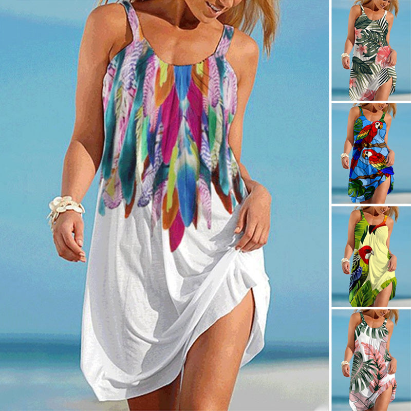 【S-5XL】?Długa sukienka w miejskim stylu z nadrukiem