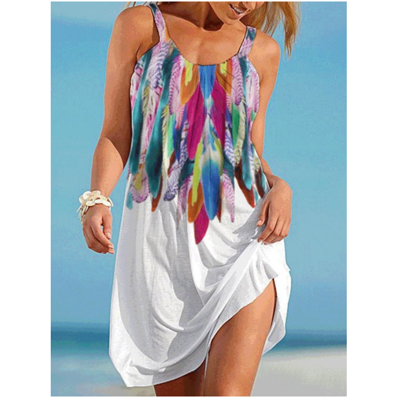 【S-5XL】?Długa sukienka w miejskim stylu z nadrukiem